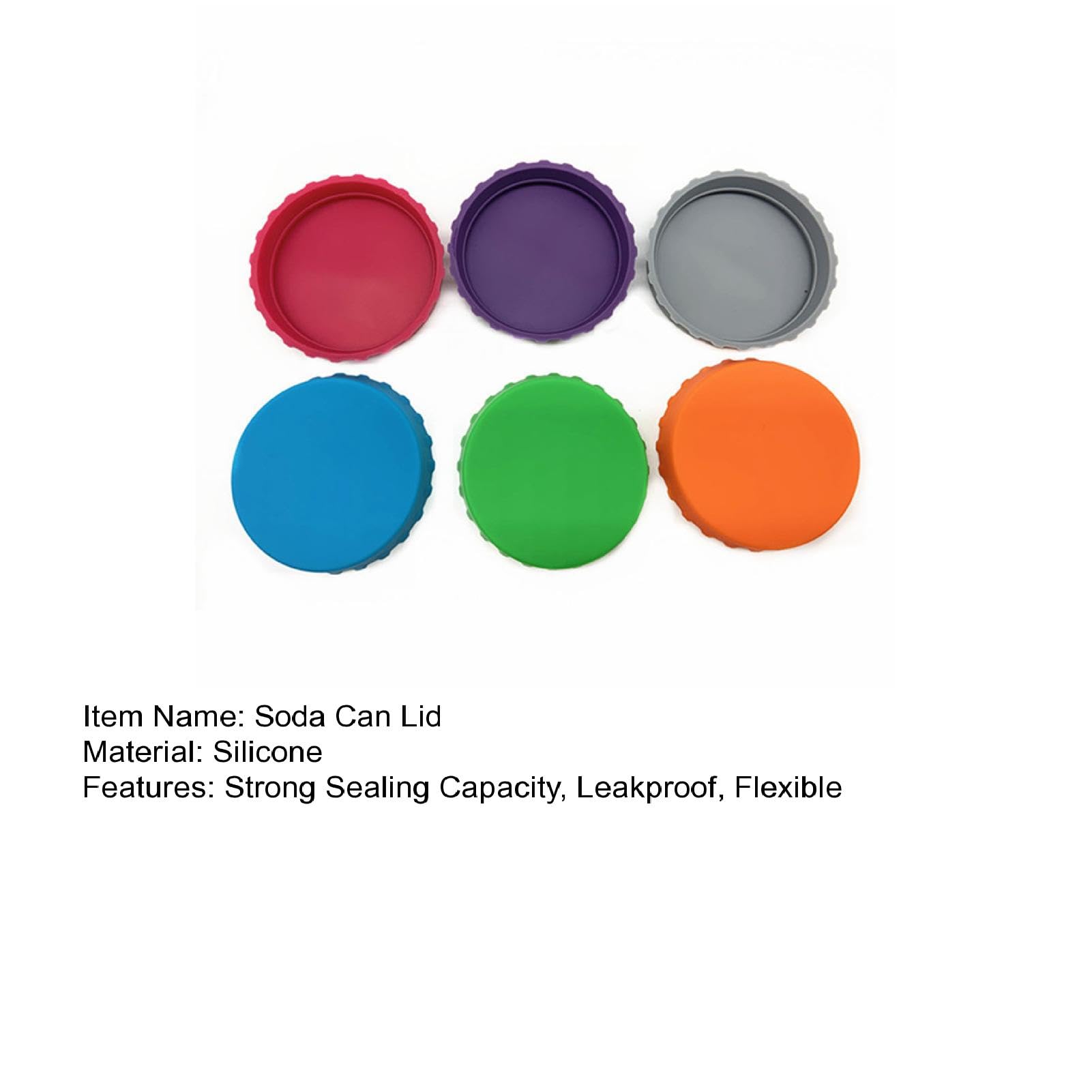 6 Pezzi Coperchi in Silicone per Lattine, 6 Pezzi Facile Apriscatole, Tappi Riutilizzabili per Lattine di Bevande, Tappo per Lattine, Compatibile con Cola, Soda, Acqua Frizzante e Birra
