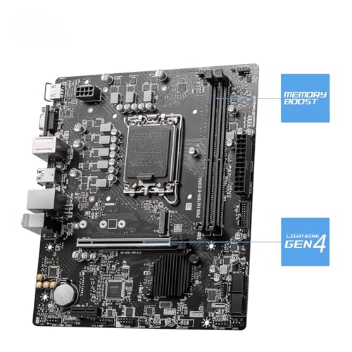 Image of PRO H610M-E DDR4 Micro-ATX Motherboard for Intel LGA1700 (14th /13th /12th Gen Core), 2X DDR4 3200MHz DIMM, PCIe 4.0 x16, M.2 Gen3 Slot, USB 3.2 Gen1, 1G LAN, HDMI & VGA