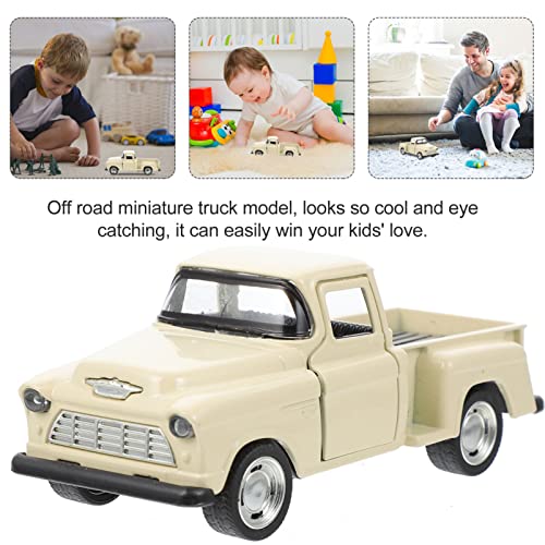Toyandona 1Pcs Vintage Beige Truck Decor, Christmas Metal Pickup Truck Car Model For Christmas Home Decorations Table Top Decor #TOP7