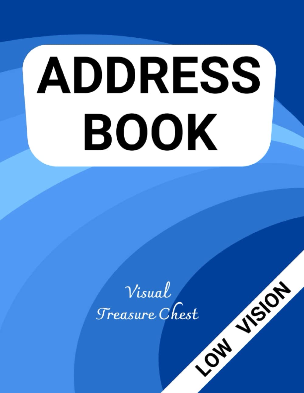 Address Book Low Vision: Large print contacts organizer with high contrast enlarged font for seniors, visually impaired or with poor eyesight