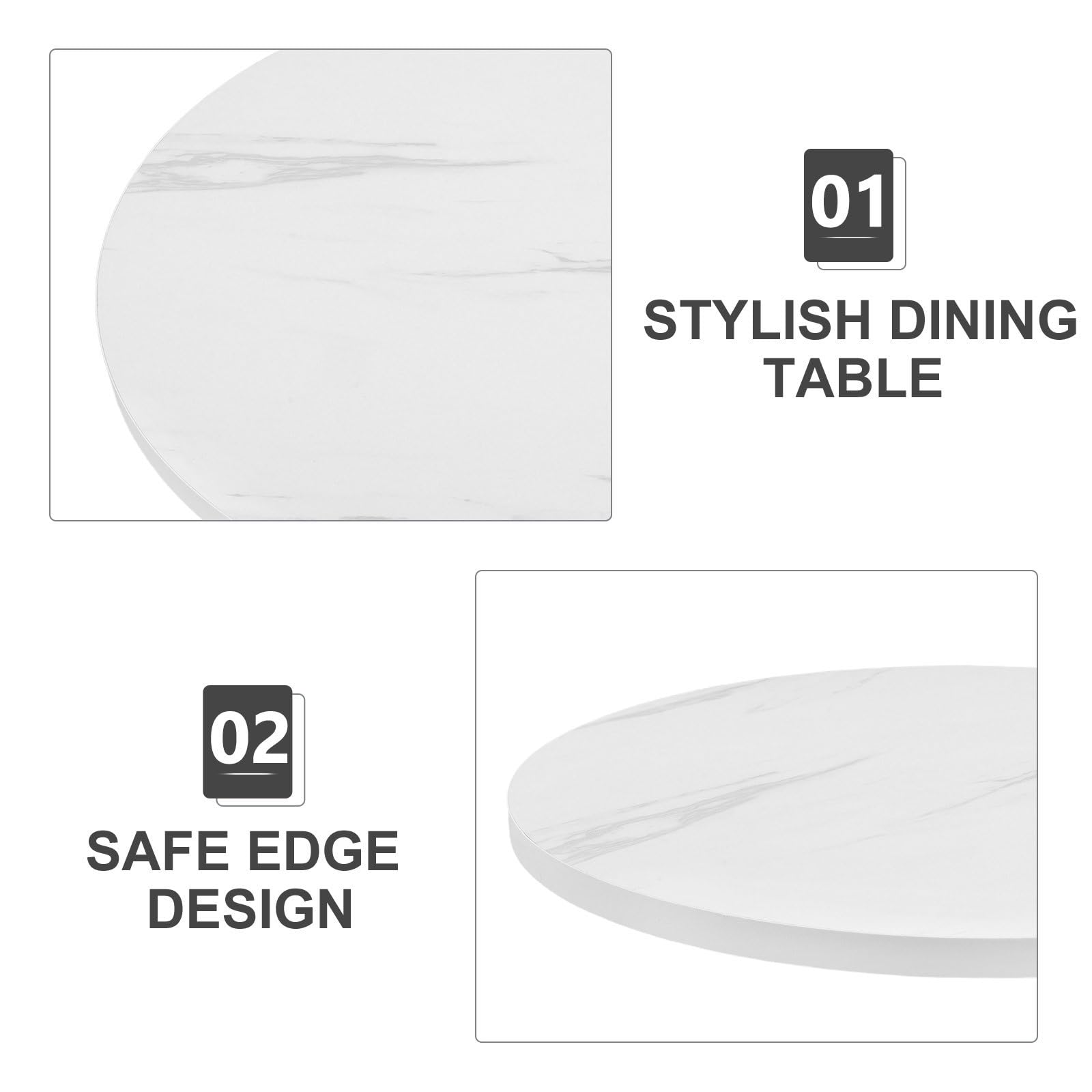 Gadpiparty Tablero Redondo para Mesa de Comedor de Café 40 CM Diámetro 1,6 CM Grosor Blanco de Alta Densidad Fácil de Transportar para Comedor y Manualidades
