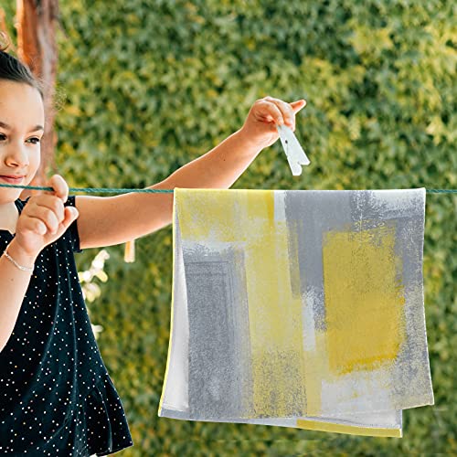 Alaza Grey And Yellow Abstract Art Painting Hand Towels Soft Absorbent Decorative Bath Towels Face Towels Set Of 2 For Bathroom Gym Hotel Spa 28 X 14 Inch #TOP4