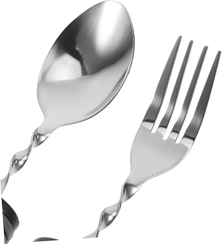 Miniatura 3 de Cabilock Juego de cubiertos adaptables de 3 piezas con diseño de batido, tenedor, cuchara cuchillo para ancianos temblores de mano discapacitados