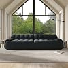 JACH 102.4'' Loveseat Sectional Sofa, 2 Seats Breathable Floor Sofa, Small Space Modern Couch, Modular Comfy Couch for Living Room, Office, Apartment (Black)