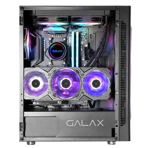 Image of Galax (Rev-06) Revolution 06 Black with 4 RGB Fans Preinstalled, Mid Tower ATX Gaming Cabinet /Computer Case, Tempered Glass Side Panel