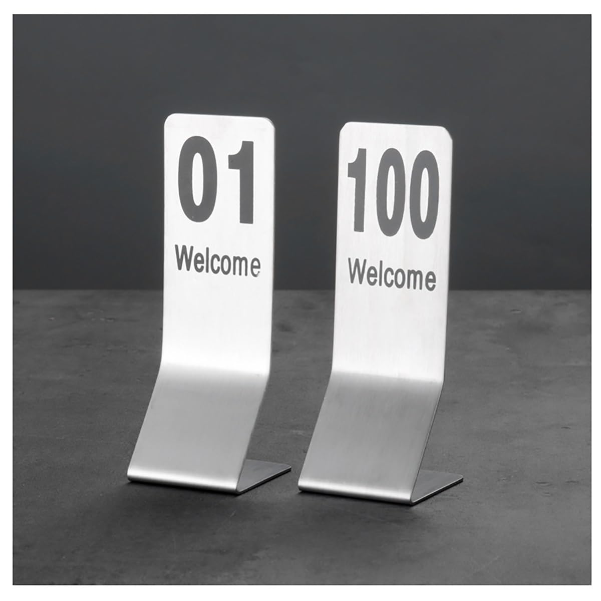 GTHTUHFD Stainless Steel Table Numbers 1-25/50, 5.7X1.9 Inch Place Cards For Weddings, Table Numbers Wdecoration, For Restaurant Cbar Seating, Birthday Anniversary Events Party 14,Color-1 to 50