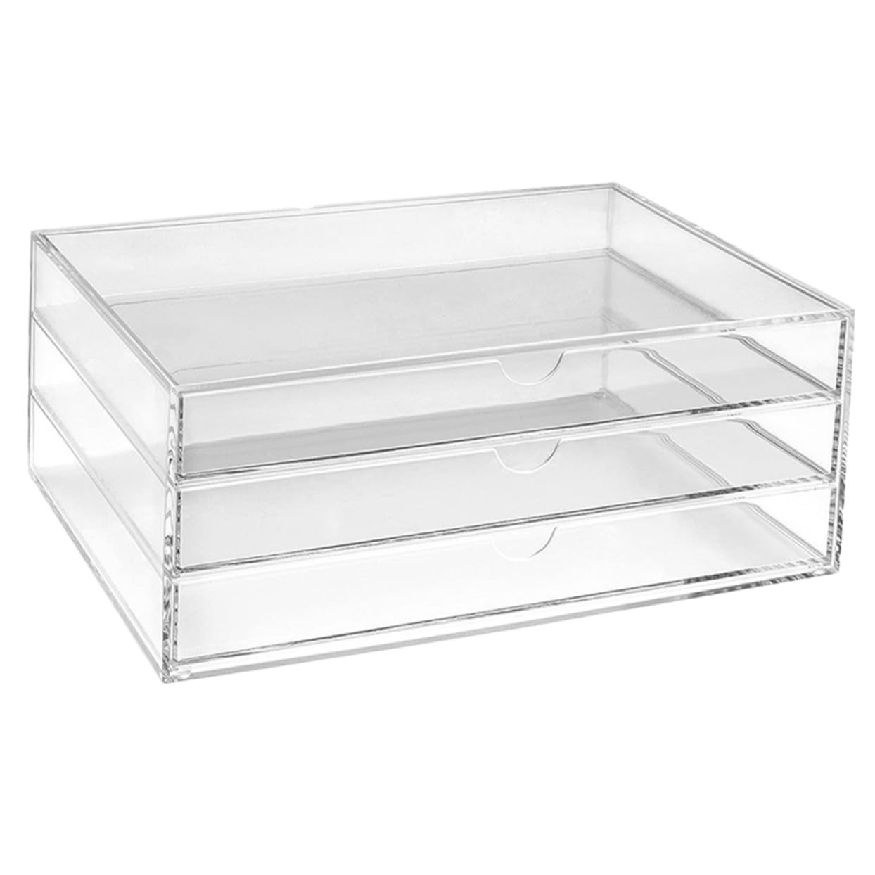 Organizzatore da Scrivania Trasparente Acrilico Resistente Scatola Multiuso per Trucco Gioielli e Accessori Design Compatto e Facile da Pulire