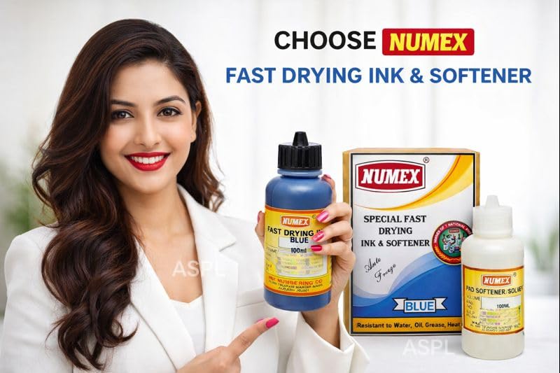 Image of NUMEX Blue Batch Printing Solution (100 ML) | Fast Drying & Permanent Marking | Ink + Softener Combo | AI Tested | Industrial Grade