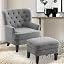 Linen Grey With Ottoman