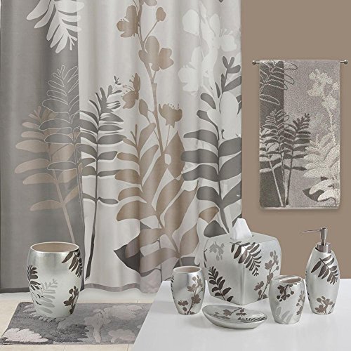Olivia Grey Shower Curtain,Flower Shower Curtain,Plants Shower Curtains for Bathroom,Floral Bathroom Curtains,Print Waterproof Polyester Fabric Shower Curtain,72 inches W x 72 inches H