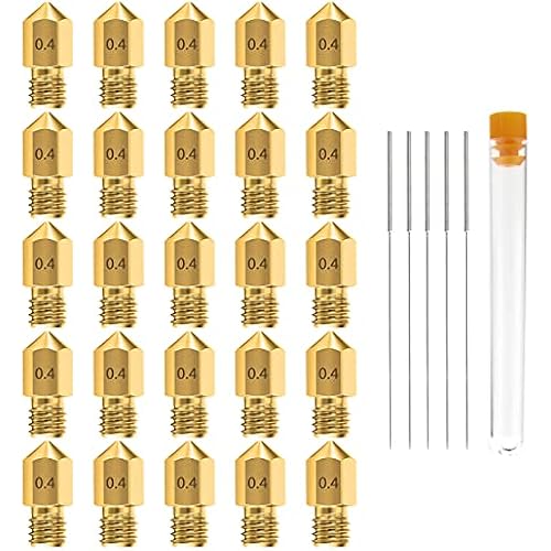 0.4MM MK8 Ender 3 Nozzles 25 pcs 3D Printer Brass Nozzles Extruder
