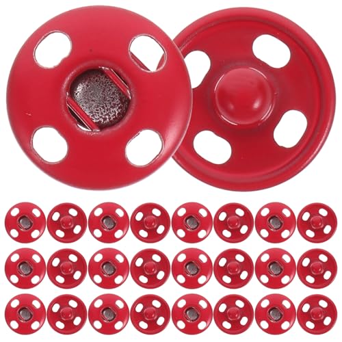 Hemobllo 50 Pares Botones de Presión Metálicos para Coser 12.5mm, Corchetes de Presión Automáticos Invisibles, Broches de Cierre para Ropa, Chaquetas, Bolsos, Manualidades y DIY (Rojo)