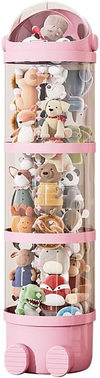 Peluş Oyuncak Saklama Tüpü, Pembe, 130cm x 28cm, Astronot Tasarım, Tekerleksiz