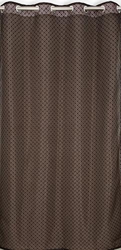 Image of Sheer Net Semi Transparent Home Decor Curtains for Living Room, Balcony Doors and Windows Panel, Parda, Eyelets Hanging, Coffee, 1 Piece, 4 x 9 Feet