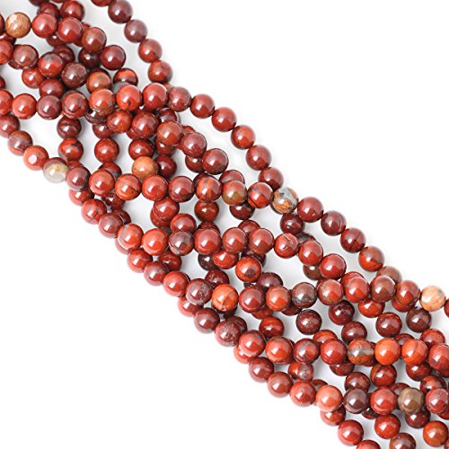 Cheavian 45Pcs 8Mm Natural Red Jasper Gemstone Round Loose Beads For Jewelry Making Diy Findings 1 Strand 15" #TOP3