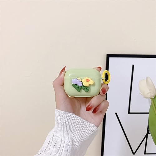 Funda para Airpods Pro, accesorios para Airpods de YohokGo con diseño de flores, ligera, portátil y a prueba de golpes, regalos para niñas,