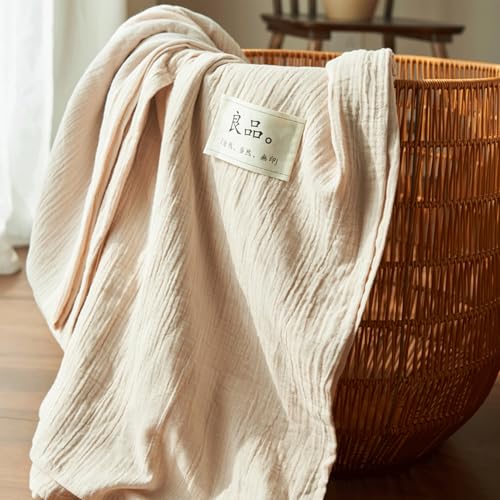Drap de dessus gaze coton lit double bleu drap plat 245x250cm - 4