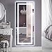QiMH Vertical 47x22 Inch Wall Mounted LED Lighted Vanity Mirror with Aluminum Frame Backlit, Bedroom and Bathroom Hanging Rectangle Whole Body Mirror