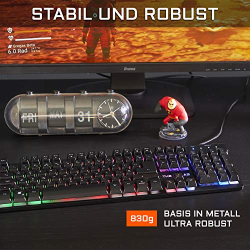 G-LAB Combo Krypton - Gamer-Tastatur und Maus mit LED-Hintergrundbeleuchtung - QWERTZ Gaming-Tastatur USB Anti-Ghosting + 3200 DPI Gaming-Maus mit 6 Tasten - Gamer-Pack PC PS4 PS5 Xbox One (Schwarz) - Image 5