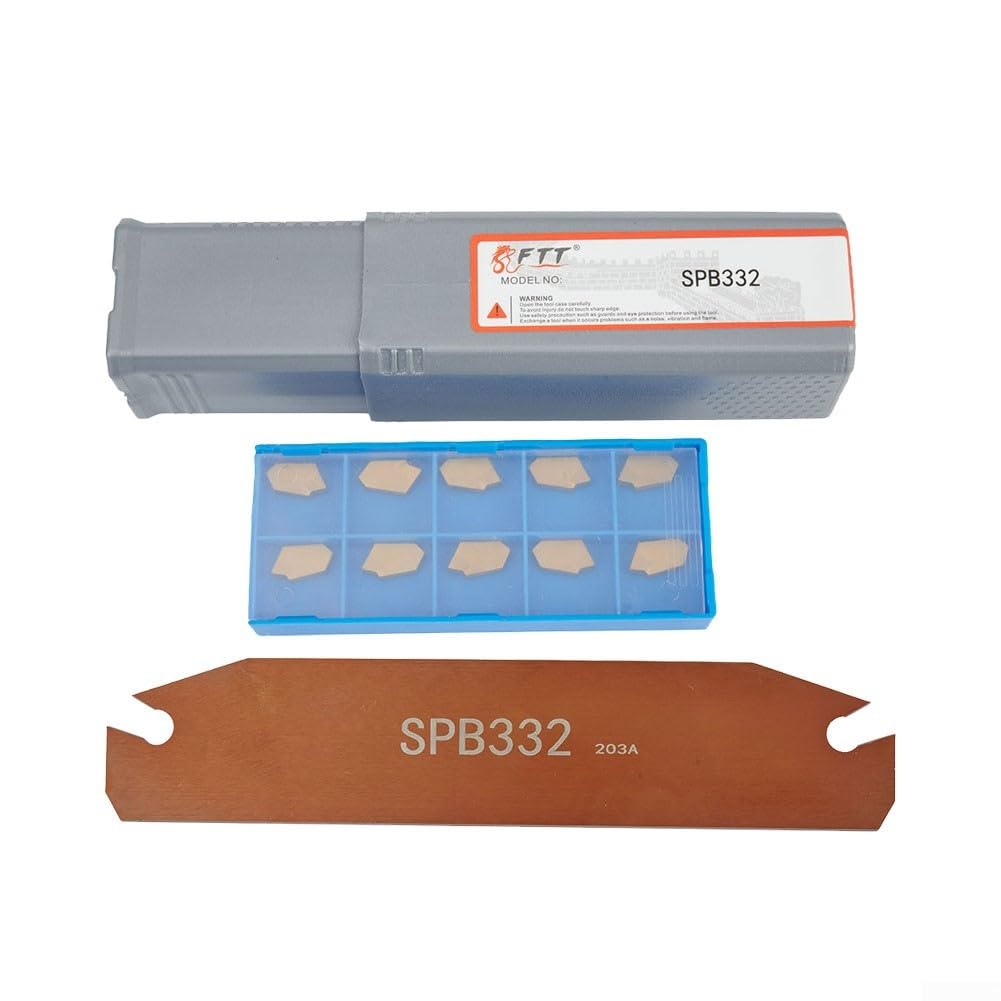 SP300 Cuchillas de inserción de carburo cementado, con portaherramientas de metal SPB332, para operaciones de ranurado de precisión, centro de mecanizado CNC 10 piezas