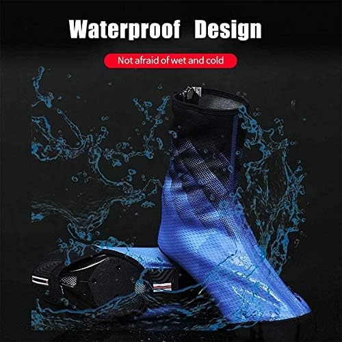 Waterproof Silicone Shoe Covers for Winter Cycling - Thermal Warm Overshoes for Men, Windproof Mountain Bike Accessories, Red Cycling Shoe Covers