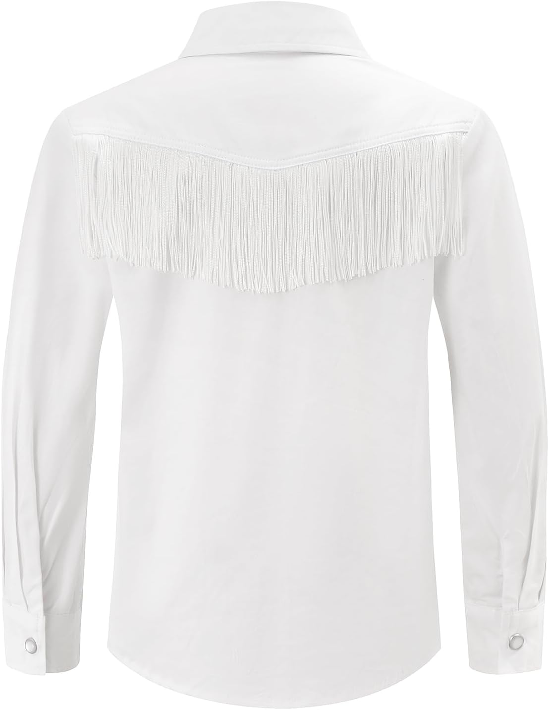 Spring&Gege Western Boys' Button-Down Shirts Long Sleeve, Pearl Snap Shirt with Fringe (5-14 Years) - Image 3