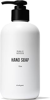 Public Goods Hand Soap | Cleansing Soap for Kitchen & Bathroom | Made with Natural Essential Oils | Paraben & Sulfate Free | Vegan Friendly | Made in Canada | 12 Fl Oz Bottle with Dispenser Pump