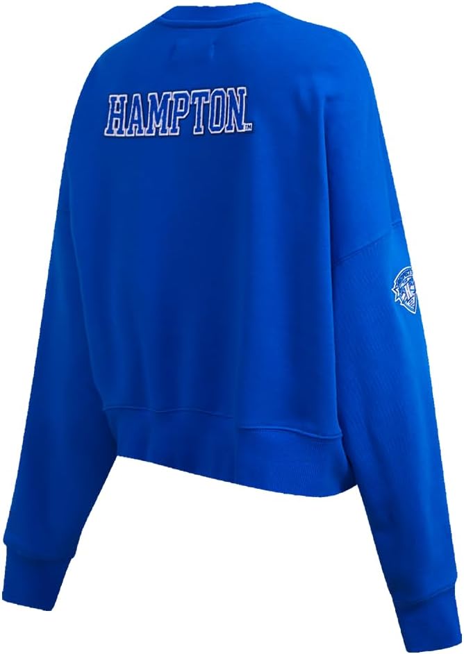 Pro Standard Womens College Hampton University College Classic Essentials Crewneck Sweatshirt Royal Blue XS - Image 3