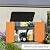 HOMSPARK Storage Shed Weather Resistance, Multi-Purpose Outdoor Storage Cabinet for Backyards and Patios, Horizontal Storage Shed for Lawnmower, Patio Accessories (Orange, Large - 26 cu.ft)