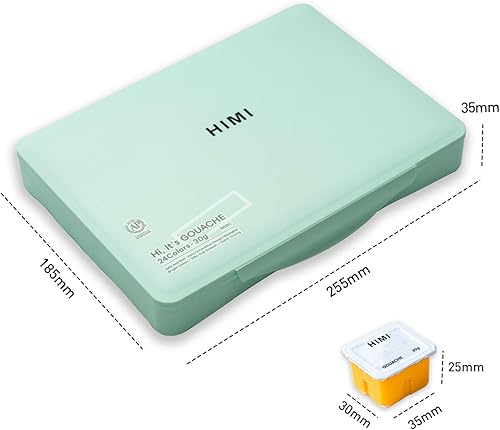 Miniatura 15 de HIMI Gouache - Juego de pinturas con 3 pinceles, 24 colores, 1.06 oz, diseño de taza de gelatina, pintura no tóxica para lienzo y papel, suministros