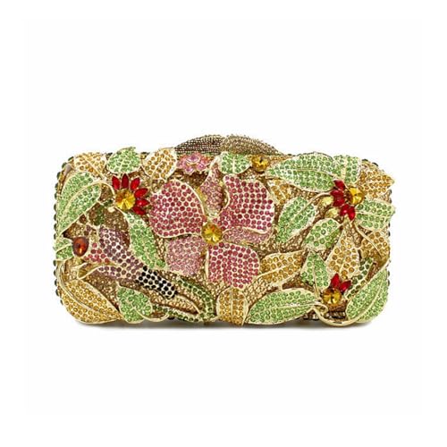 Image of Luxury Crystal Clutch Purse for Women Rhinestone Handbag Formal Party Evening Bag Sparkly Bridal Flower Purse