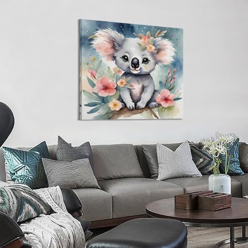 Koala assis sur une branche impression sur toile moderne 50x50