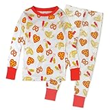 HonestBaby Multipack 2-Piece Pajamas Sleepwear PJs 100% Organic Cotton for Infant Baby and Toddler Boys, Unisex, Junk Food Lover
