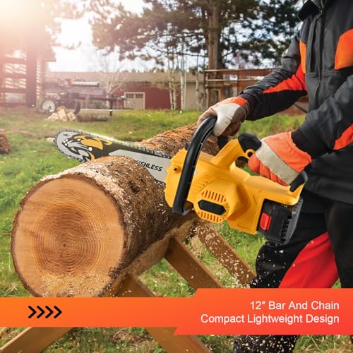 12-Inch Electric Chainsaw with 2 Batteries