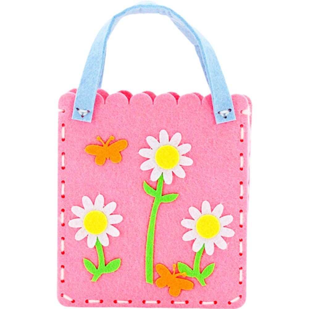 Baokuan Felt Handbag Sewing Kit for Girls and Boys Ages 5 6 7 8, Learn to Sew Flower and Candy Purse, Easy Beginner Arts & Crafts Diy Projects Gifts for Kids