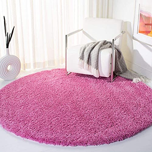 Image of CD Carpet Anti Slip Shaggy Fluffy Fur Rugs and Carpet for Living Room Bedroom Kids Room Plain Circle Carpets for Home with 2 Inch Thickness (Color Pink /Plain Size 9x9 Feet Round)