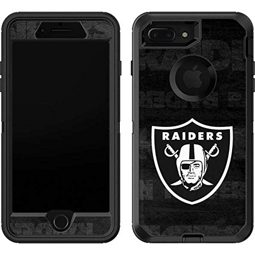 Skinit Decal Skin Compatible with OtterBox Defender iPhone 7 Plus - Officially Licensed NFL Las Vegas Raiders Black & White Design