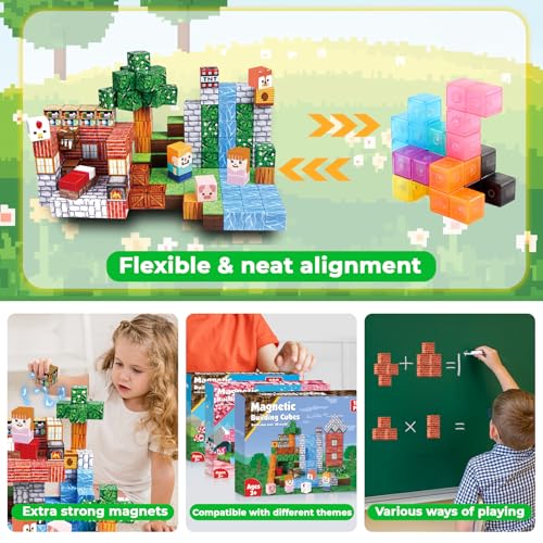 image for Annexfun Magnetic Blocks-150PCS Grassland Magnetic Building Blocks Set