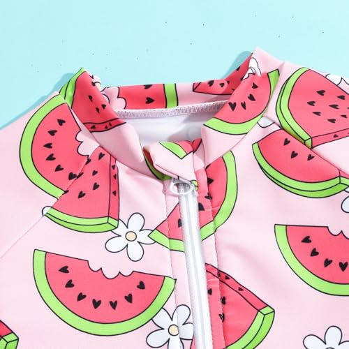 Toddler Girl One Piece Swimsuit Long Sleeve Zipper Ruffle Tassel Swimwear Summer Beach Bathing Suit 12M-6T2