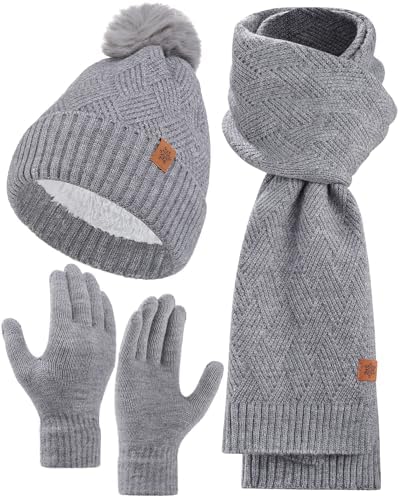 Gorro Invierno Mujer - Suave y Cálido Conjunto Bufanda y Gorro y ...