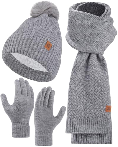 Coubeau Gorro Invierno Mujer   Suave y Cálido Conjunto Bufanda y Gorro y Guantes Mujer Accesorios de Moda