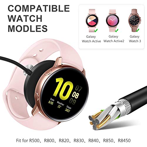 Huishang 2 Pack Wireless Charging Dock, Wireless Magnetic Charger Cord Dock Compatible with Samsung Galaxy Watch 3 Active/Active 2, SM-R500/SM-R800/SM-R820/SM-R830/SM-R840/SM-R845/SM-R850
