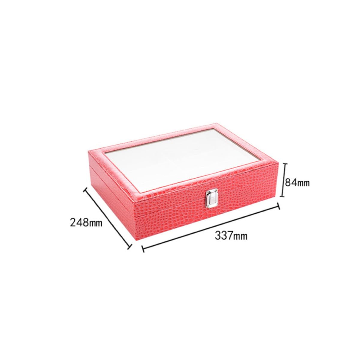 Brillen Aufbewahrungsbox mit 8 Fächern aus Pu und Mdf mit Glasdeckel