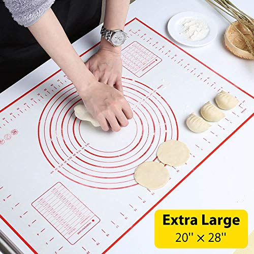 Professionale Grande Silicone Pastry Baking Mat 70x50 cm, Riutilizzabile Ecocompatibile Tappetino Forno Silicone Tappetino Pasticceria Antiaderente Senza BPA Antiscivolo Stuoia Rolling (Vino Rosso)