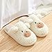 Mignon Peluche Pantoufles pour La Maison,Chaussons De Coton d'automne Et d'hiver Masculins, Hiver IntéRieur Et ExtéRieur Usure Mignonne Dessin Animé Chiots Peluches Pantoufles De Fond éPais-39-40_Bla