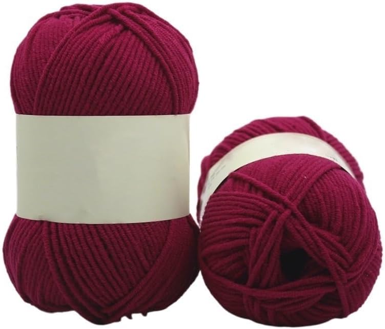 5 Rolls 5-Ply Cotton Yarn for Crocheting Knitting Medium Thick Polyester Blend Thread(39)