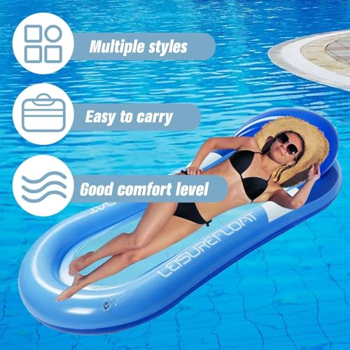 Miniatura 3 de Colchoneta Piscina Adultos,160 X 90 Cm,Colchoneta Hinchable Con Reposacabezas, Flotadores Piscinas Hinchables,Hamaca Inflable Para Piscina, Fiestas En La Playa De Adultos