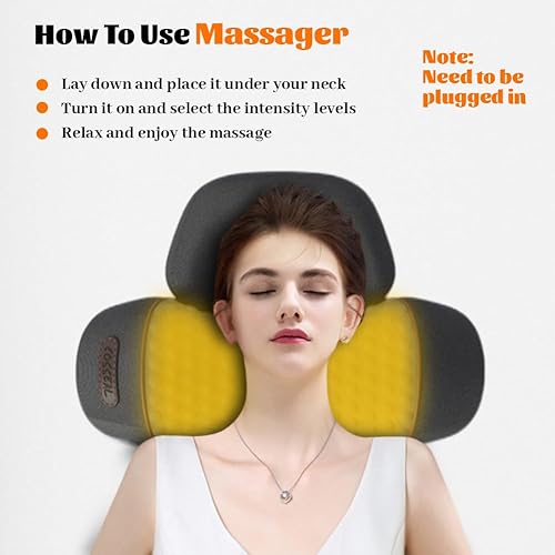 Miniatura 5 de Artuvate - Masajeador de cuello, almohada 3 en 1 mejorada para hombro, tejido profundo con función de calefacción y tracción, almohadas de espuma