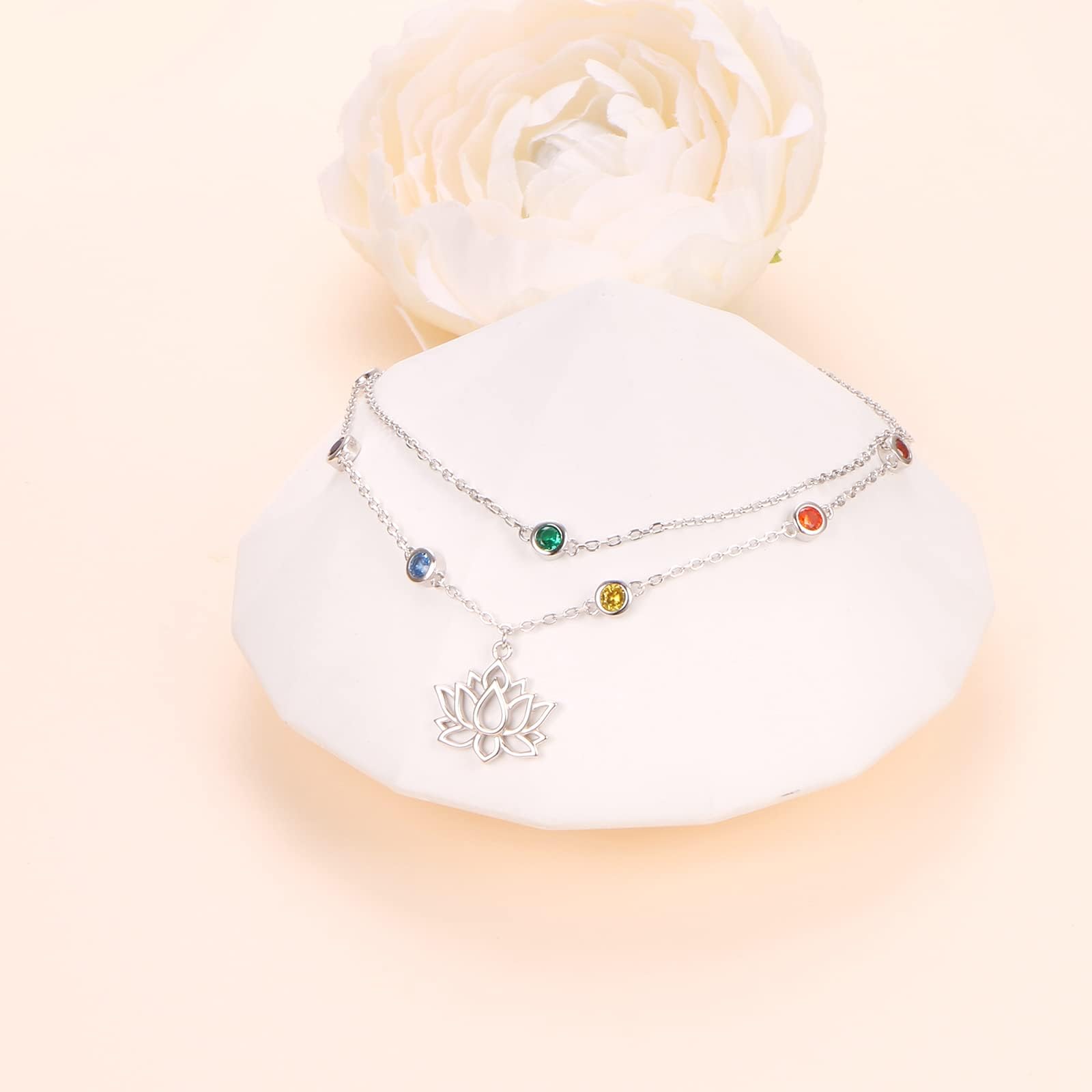Flyow Cavigliera donna malocchio/turchese creato/infinito doppia cavigliera regolabile estate spiaggia caviglia bracciale gioielli regalo, 9 + 1,5 Zoll
