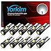 Yorkim 194 Led Bulb Canbus Error Free Super Bright White Light 3-SMD 2835 Chipsets, T10 LED Bulbs White Canbus Error Free, 2825 LED Bulbs, 168 LED Light Bulbs - T10 W5W 194 168 2825 Pack of 10